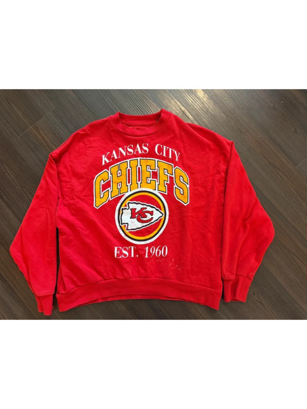 Vintage 80s logo Kansas City chiefs sweatshirt men nfl team apparel small